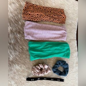 Assorted hair accessories: headband and scrunchies